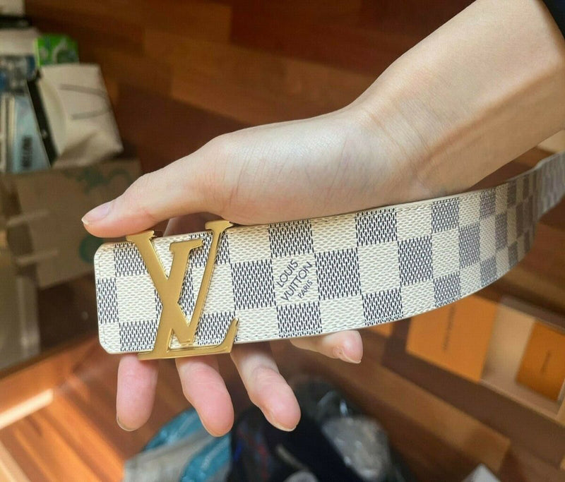 Cinto Louis Vuitton 'Damier White'